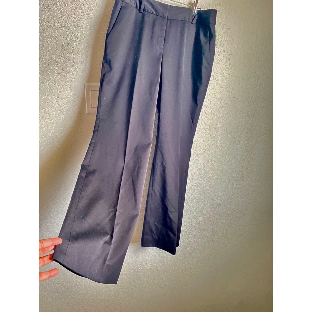 Anne Klein Women Solid Classic Dress Pants Size 2P Black Professional Work
